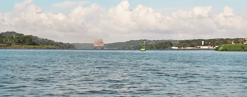 Panama Canal wide view from boat trip